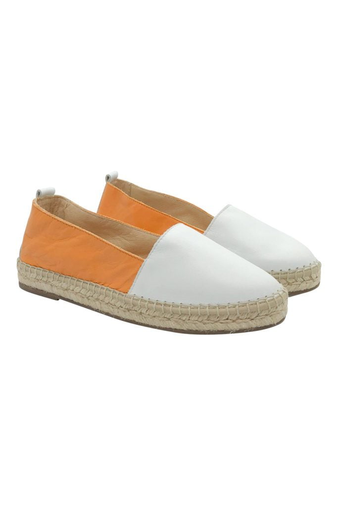 Espadrille cuir bicolore pour femme