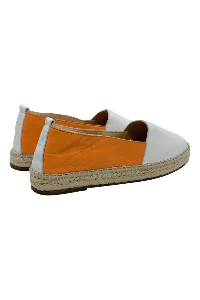 Espadrille cuir bicolore pour femme