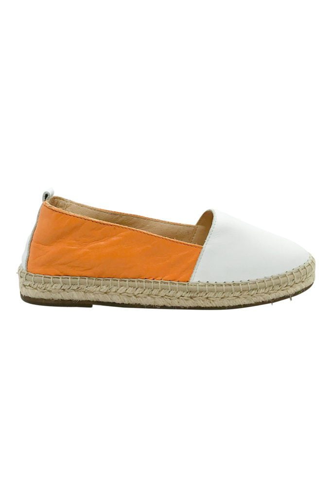 Espadrille cuir bicolore pour femme