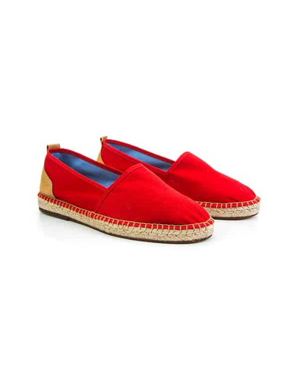 Espadrille toile rouge homme