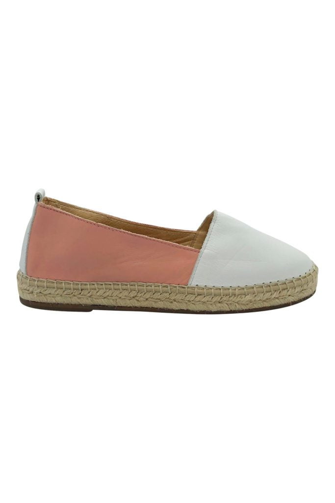 Two-tone leather espadrille for women