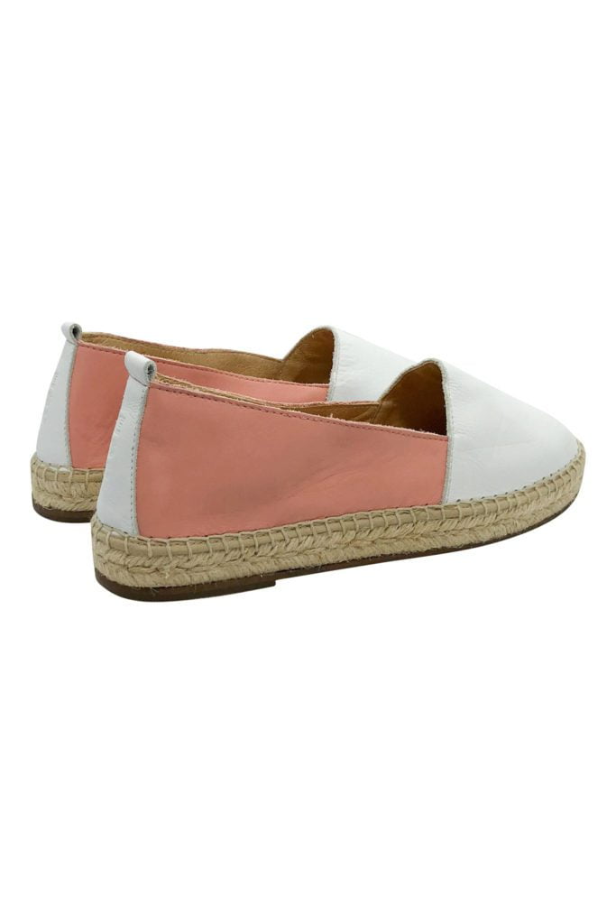 Two-tone leather espadrille for women