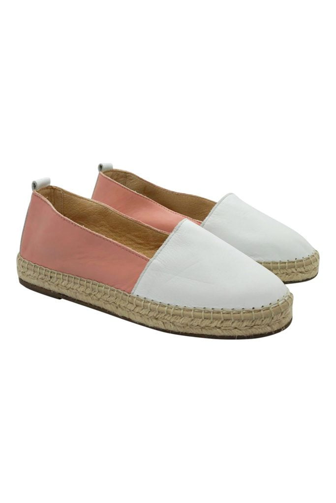Two-tone leather espadrille for women