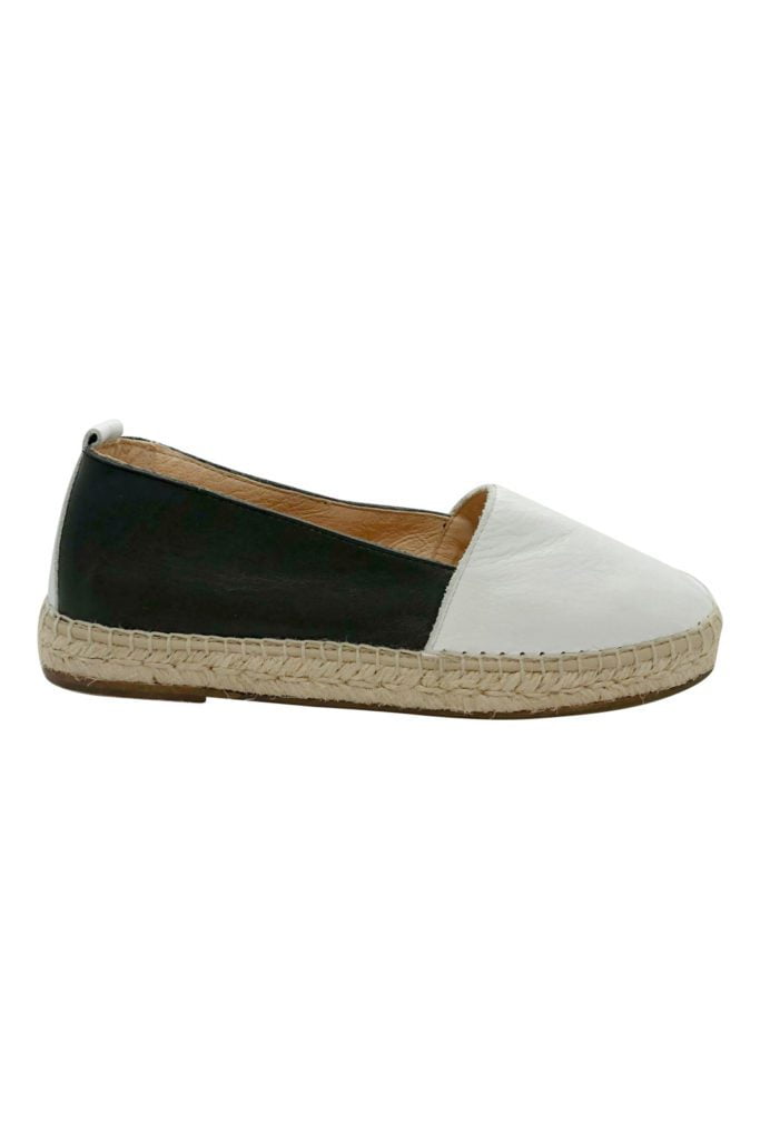 Two-tone leather espadrille for women