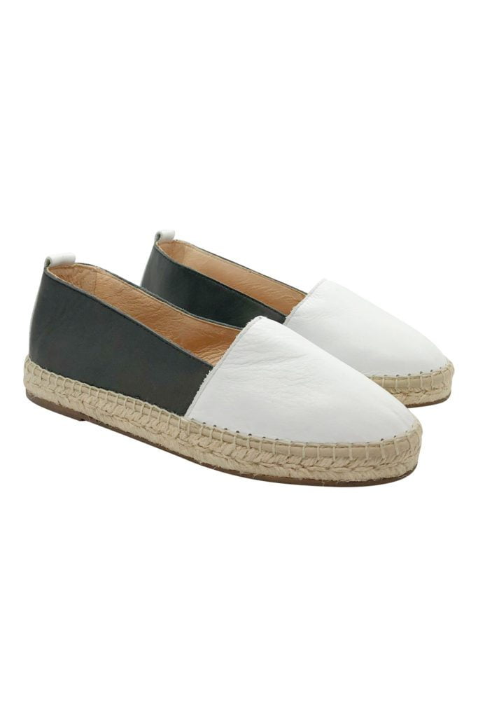 Two-tone leather espadrille for women