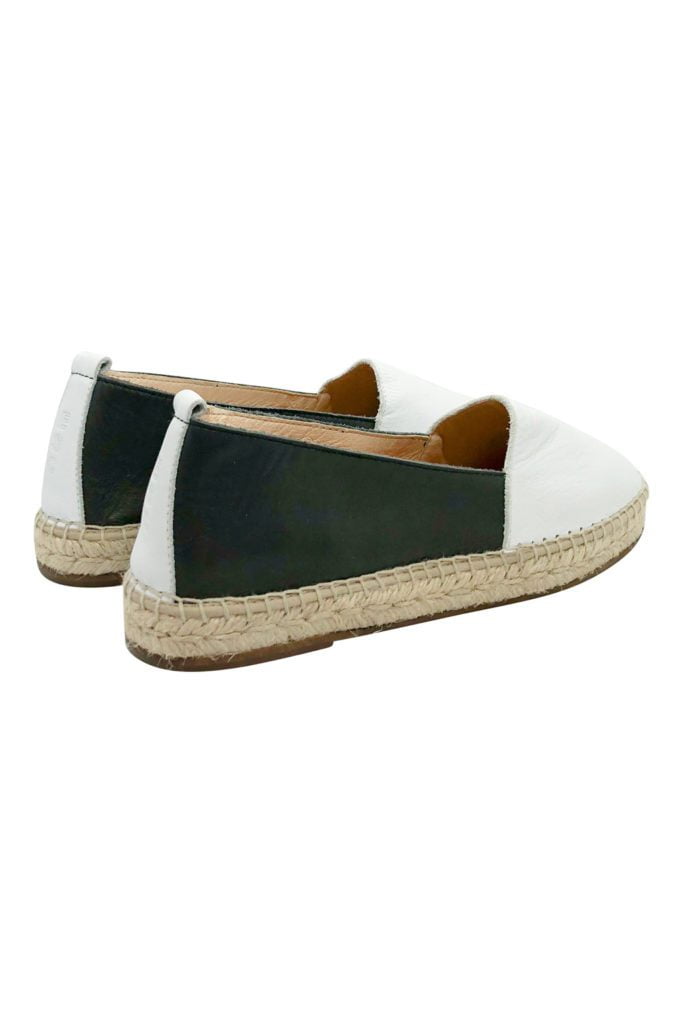 Two-tone leather espadrille for women