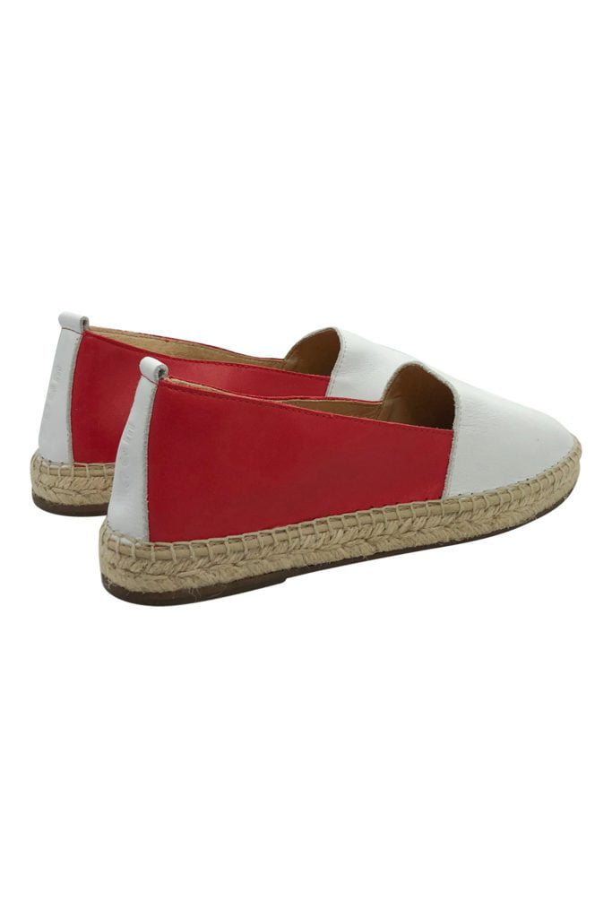 Two-tone leather espadrille for women