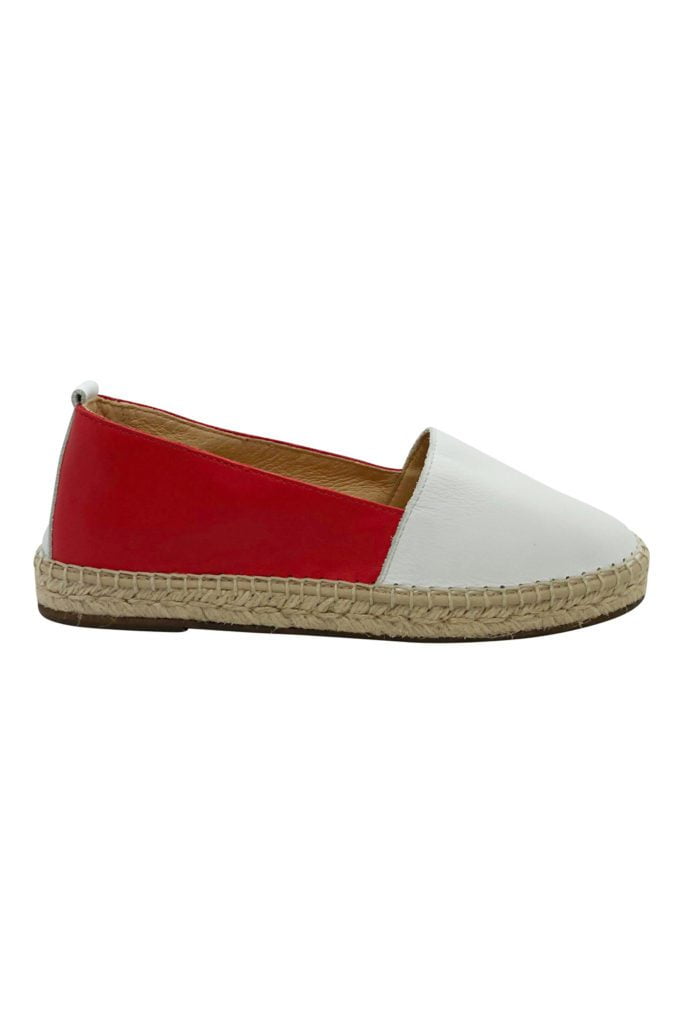 Two-tone leather espadrille for women
