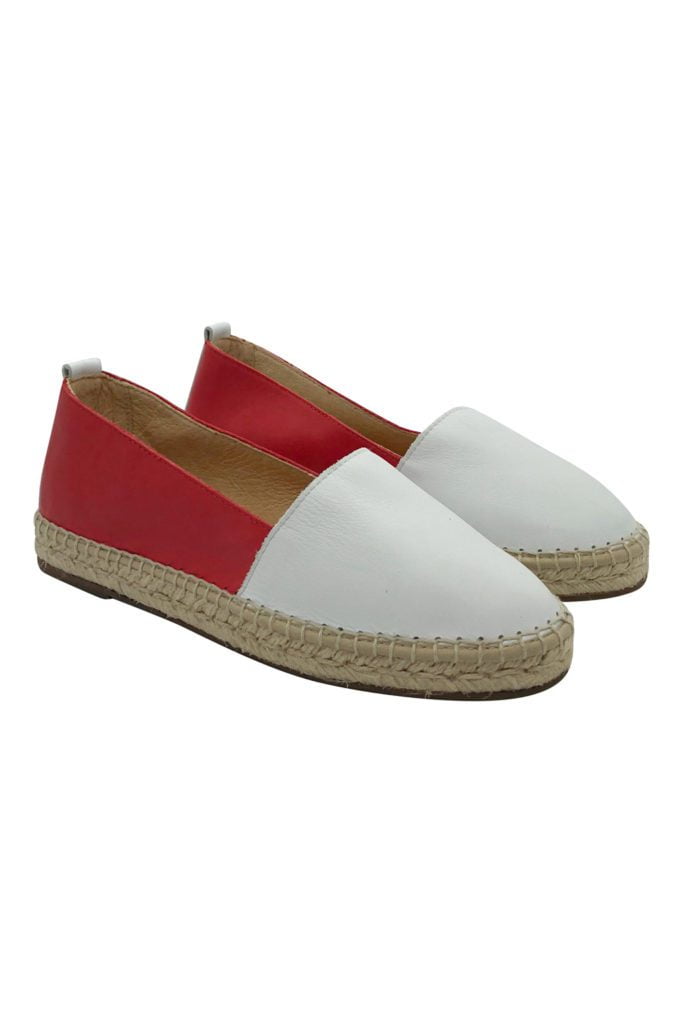 Two-tone leather espadrille for women