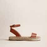 Sandales Plateforme En Cuir Gaufré Crocodile - Marron - Taille 6 - Vince